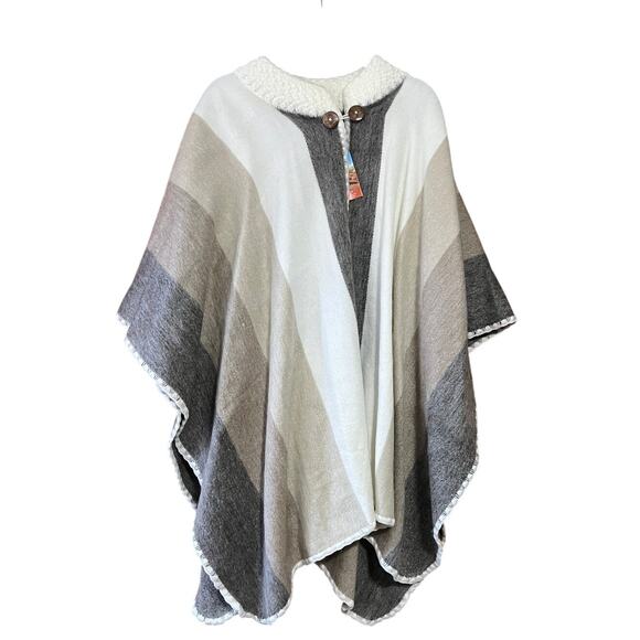 NWT Tresart Cache Women's Wool Alpaca Ecuadorian Poncho Cape Sweater One Size - Picture 1 of 11